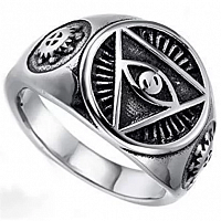 BAGUE ILLUMINATI EN ARGENT